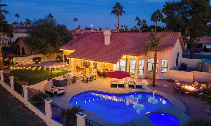 Ocotillo Casa | Family Oasis! Free Chilled Pool+Spa, Golf+Lake View, BBQ, Putting Green, FirePit