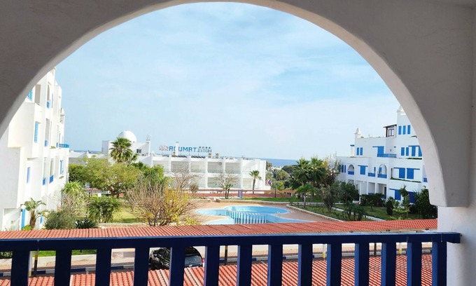 M'diq Condominio | Family spacious apartment with sea view, AC, WiFi, 7 mins walking to the beach