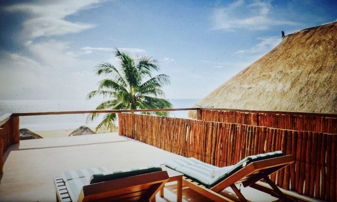 Playa Paraiso Apartamento | Con una terraza privada para tomar el sol, una terraza al atardecer y una piscina pequeña y elegante