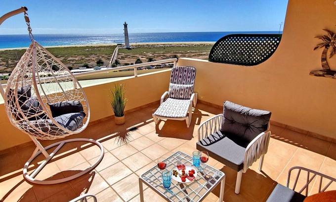 Solana del Matorral Apartamento | Ferienwohnung Jandia Dream, Morro Jable, Meerblick, Terrasse