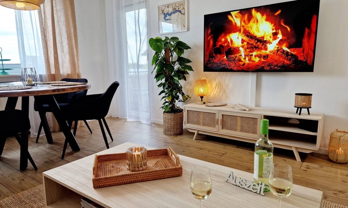 Delecke Apartamento | Ferienwohnung Sonnenhang im Boho-stil mit Balkon