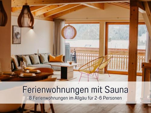 Bad Hindelang Apartamento | Ferienwohnungen Scholl - private Sauna oder Infrarotkabine
