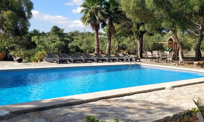 Manacor Villa | Finca mallorca with garden, pool and playground