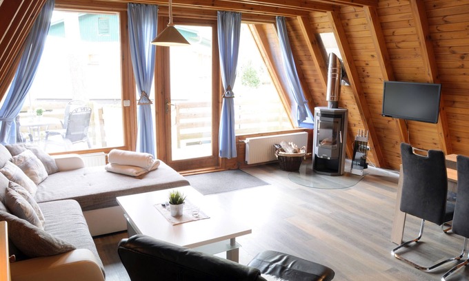 Zinnowitz Cabina | Finnhütte Kaminofen - Zinnowitz, Finnhütte am Ostseestrand
