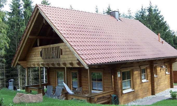 Hofstatten Casa | Cabaña de madera de lujo finlandesa (casa 1) en el parque natural "Pfälzer Wald" (500 metros de altura)