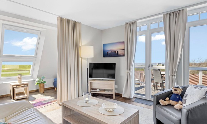 Wremen Apartamento | First-class apartment with great sea views, sauna and two balconies!