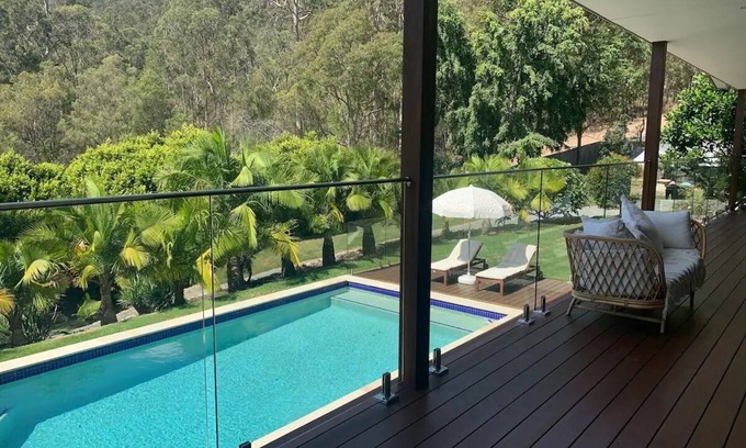 Maudsland Casa | Forest Oasis Views with Fireplace, Firepit & Pool