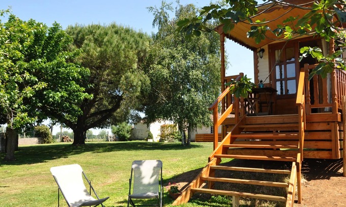 La Gripperie-Saint-Symphorien Cabaña | remolque con encanto con piscina cubierta climatizada