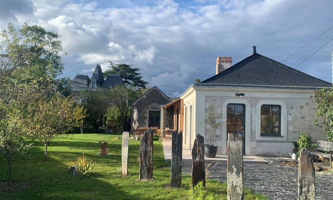 Moze-sur-Louet Cabaña | Französisches Landhaus im Anjou, in den Weinbergen, in Loire- und Schlössernähe