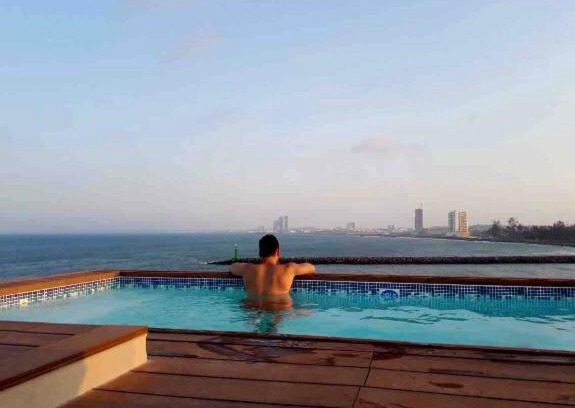 Boca del Río Apartamento | FRENTE PLAYA vista al mar, PISCINA DE USO EXCLUSIVO