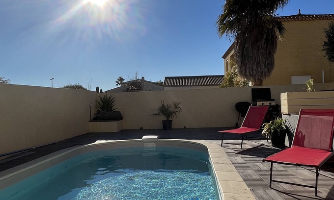 Serignan Casa | FULLY AIR-CONDITIONED, COMFORTABLE HOUSE WITH PRIVATE POOL