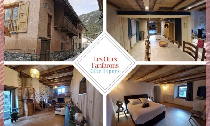 Bramans Casa | Gîte 14 pers LesOursFanfarons spacieux chaleureux