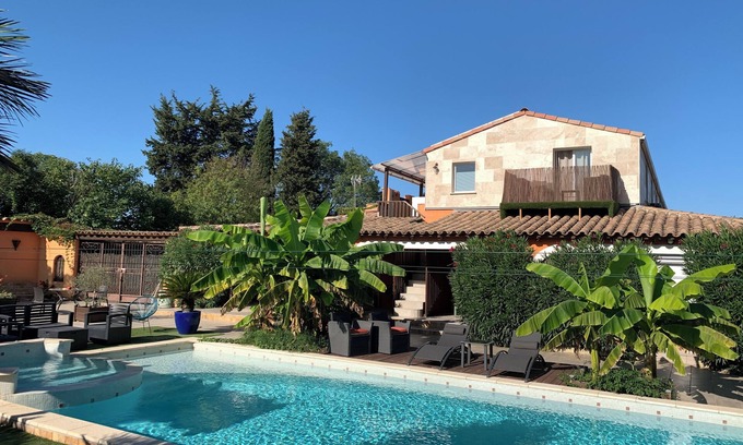 Laverune Apartamento | Gîte 4 pers 50m2 (swimming pool/Jacuzzi sauna) 10 mn from Montpellier