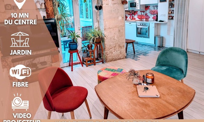 Combat Apartamento | ღ LE JARDIN PARISIEN - quiet with terrace wifi, video projector