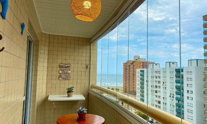 Guilhermina Apartamento | G086 - Apto vista mar na quadra da Feirinha da Guilhermina
