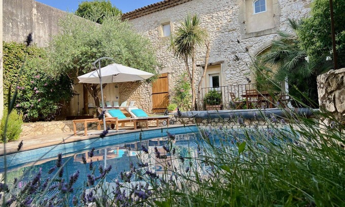 Saint-Genies-de-Malgoires Casa | Gard gîte 6 pers air-conditioned, shared heated pool,