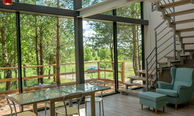 Szemud Cabaña | Cabaסa de cristal en Jelenska Huta con terraza