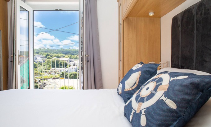 Aberporth Casa | Golwgfor-Familiar-Home-Vista de la bahía-Baño compartido