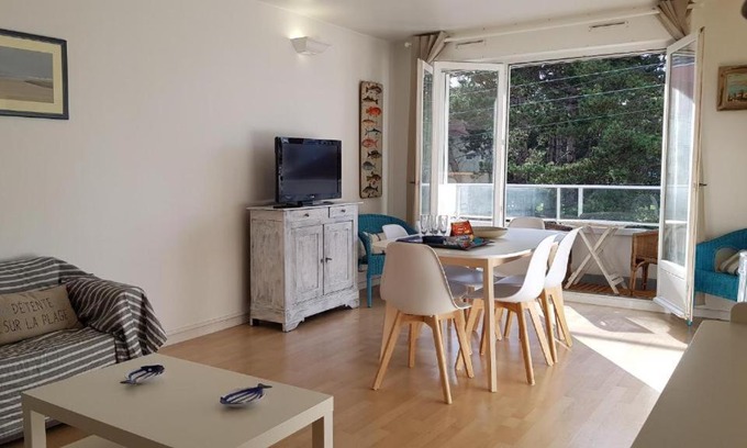 Le Touquet-Paris-Plage Apartamento | Grand appartement traversant 3 ch hyper-centre+Parking privé.