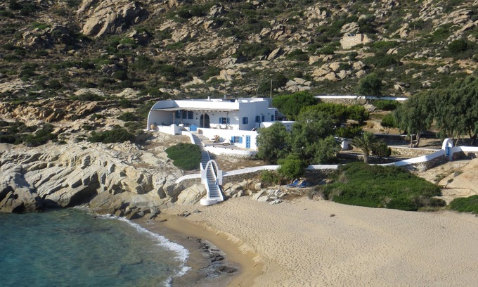 Milopotas Casa | Villa en la playa de la isla griega / playa 'privada'