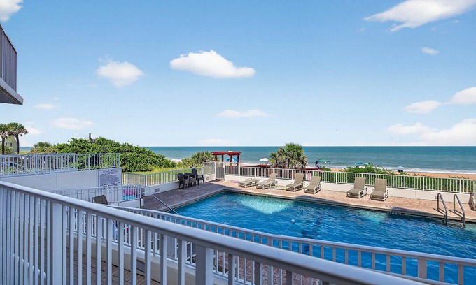 Seawinds Condo Condominio | Ground floor direct oceanfront condo with a private poolside balcony and garage parking