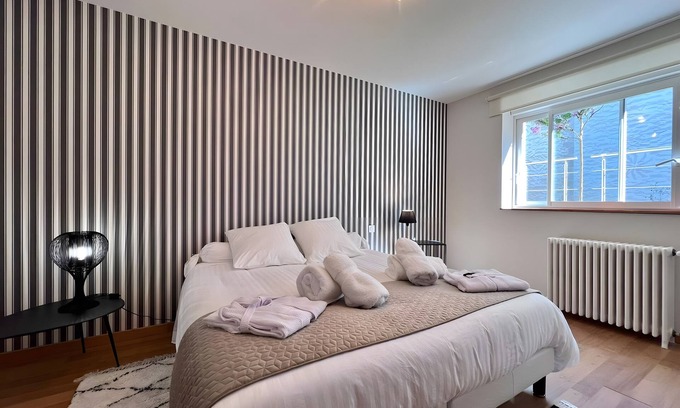 Eymet Casa | Casa de huéspedes 'La Chambre Rayures' con terraza compartida, jardín compartido y Wi-Fi
