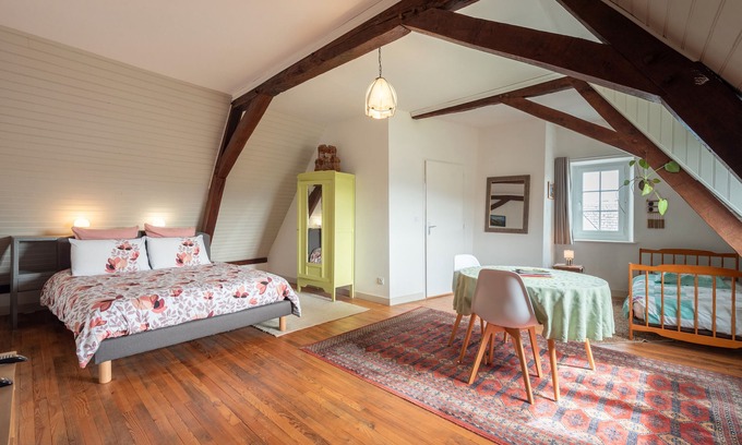 Lagarde Cama Y Desayuno | Guest Room 'Chambre Marie-Jo' with Mountain View, Shared Terrace and Wi-Fi