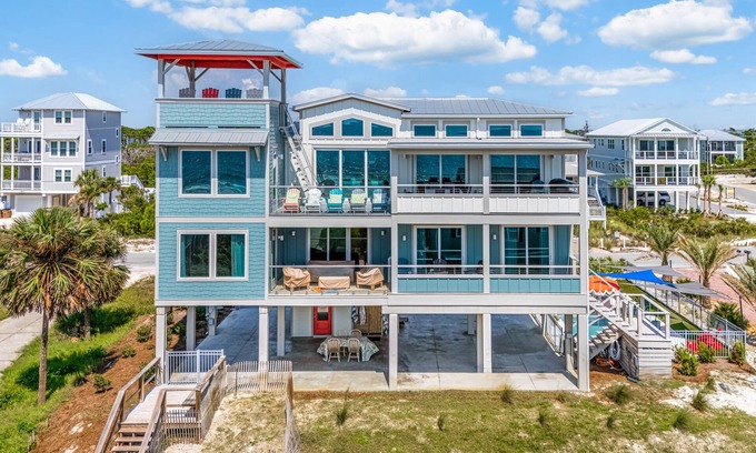 Cape San Blas Casa | 6bd/5.5ba Gulf Front on North Cape w/Private Pool and 360-Degree View Watchtower