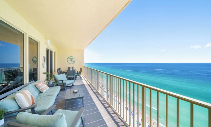 Thomas Drive Condominio | * Increíble condominio frente al golfo con 40 'Balcón!*