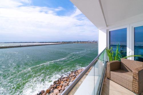 Kappeln Apartamento | Hafenloge - Ostseeblick, Terrasse, erste Reihe, Fahrstuhl