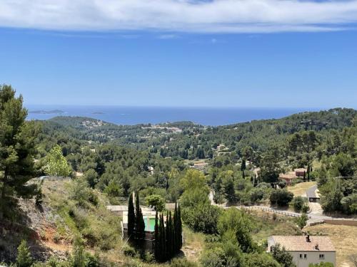 La Cadiere-d'Azur Casa | Haut de villa, vue mer panoramique