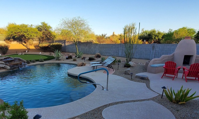 Tatum Ranch Casa | Heated Pool, Putting Green, Fireplace, Game Room