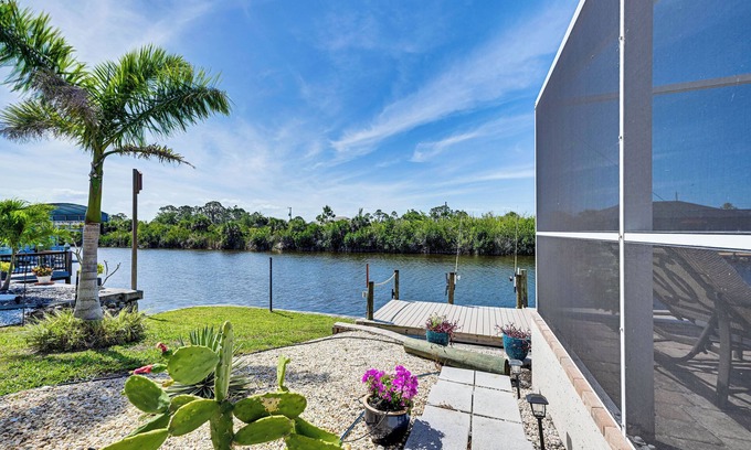 South Gulf Cove Casa | Heated Pool w/ Canal Views: Port Charlotte Home