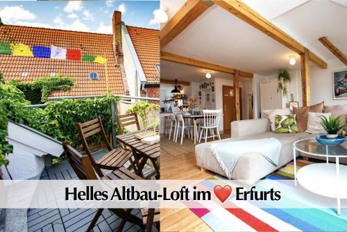 Andreasvorstadt Apartamento | Helles 80m2 Maisonette-Loft mit Balkon, Kingsize Bett, Smart-TV, etc