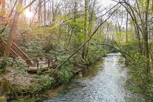 Blue Ridge Villa | Hemlock Hideaway on the Creek - Nearby creek cozy hot tub and much more