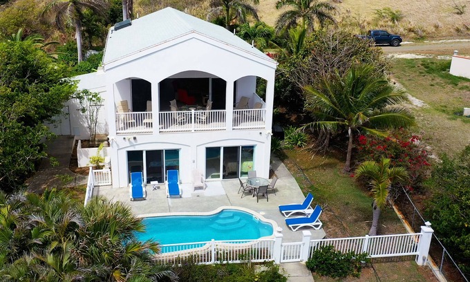 Estate Salt River Villa | ​​​​​​​Hibiscus Beach House! 2 bedroom, 2.5 bath, take 30 steps to your private beach