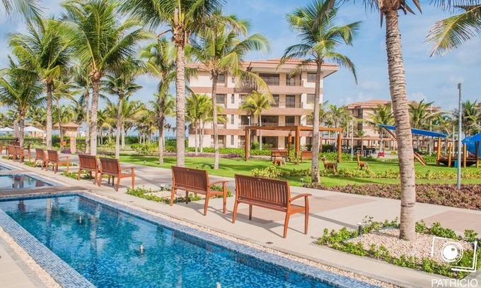 Aquiraz Apartamento | Alto Lujo BEACH PARK - MANDARA - 4 habitaciones AR / TV - "PIE EN ARENA"