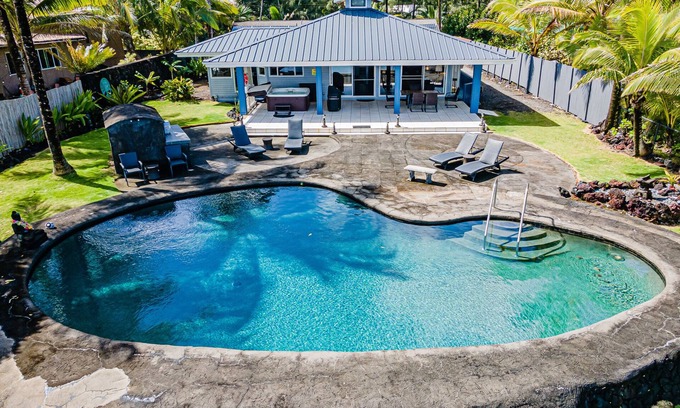 Kapoho Casa | Hilo Shangrila - Oceanfront, Pool and Hot Tub Private Vacation Rental