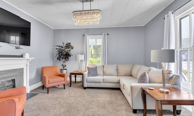 Simpsonville Casa | Historic 3BR with Porch & Fire Pit near Downtown