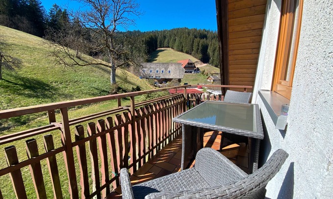 Bad Rippoldsau-Schapbach Apartamento | Apartamento vacacional '1' con vistas a la montaña, jardín comunitario y wifi