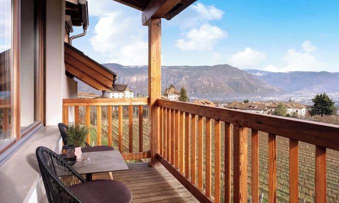 Berg/Monte Apartamento | Apartamento vacacional "Weingut Lahn zu Eppan Schlern" con vistas a la montaña, balcón y Wi-Fi