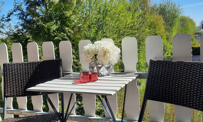 Langballig Apartamento | Apartamento vacacional "Wikingerland Typ 2 Obergeschoss" con balcón, jardín compartido y Wi-Fi