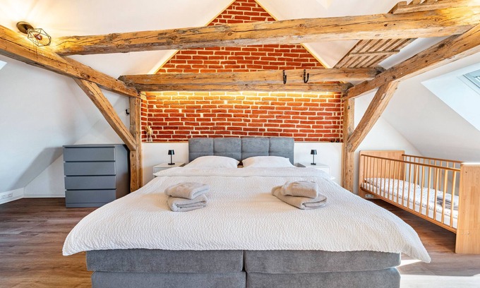 Nikolaivorstadt Casa | Casa de vacaciones 'Feriehaus1856de Mit Sauna' con jardín compartido y Wi-Fi