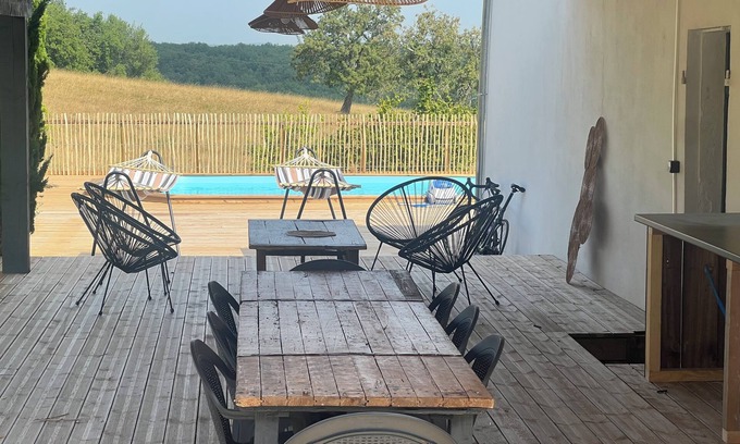 Monflanquin Casa | Holiday home in the countryside, private swimming pool not overlooked, peace and quiet guaranteed