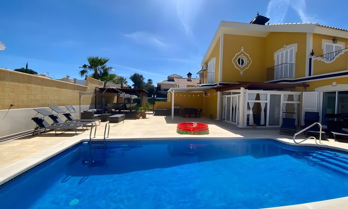 Mazarrón Casa | Casa de vacaciones 'Sophie Mit Großem Pool' con vistas a la montaña, Wi-Fi y aire acondicionado