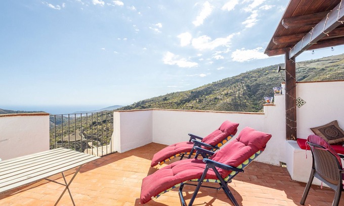 Rubite Casa | Casa de vacaciones "Zarzamora De Rubite" con vistas al mar, terraza privada y Wi-Fi