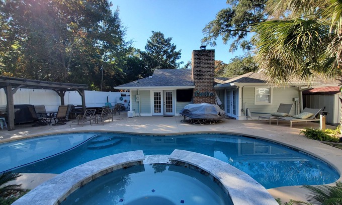 Folly Field Casa | Folly Field Beach, Se aceptan mascotas, Un nivel, Patio cercado, Bicicletas, ¡Camine a la playa!