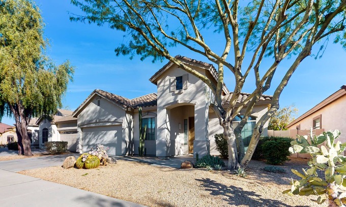 Sonoran Foothills Casa | Home with private yard, office, billiards, on-site pool, hot tub & tennis courts