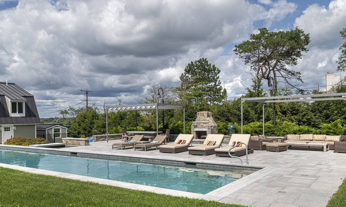 Cape Elizabeth Casa | Hot tub, heated pool, spacious lawn, beach access and incredible ocean views.