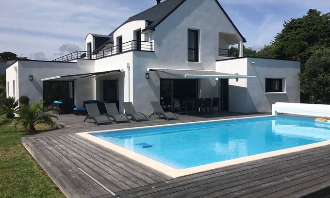 Le Pouldu Casa | House 8 pers. Heated swimming pool. LE POULDU. CLOHARS-CARNOET